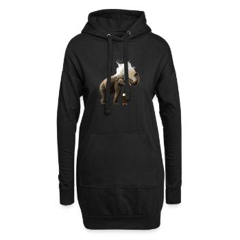 Elefant Duscht in Bier. Cooles Tier mit Alkohol - Hoodie-Kleid - Schwarz - Vorne