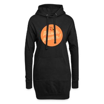 Plüschprumm - Pfirsich Kölsch Köln Kölle Rheinland - Hoodie-Kleid - Schwarz - Vorne