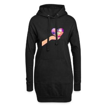Mariage Fête des mères Saint-Valentin Fiançailles Amour - Sweat-shirt à capuche long Femme - noir - Devant
