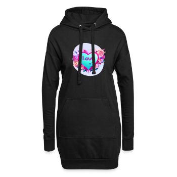 Fête des mères Saint-Valentin Mariage Fiançailles Amour - Sweat-shirt à capuche long Femme - noir - Devant