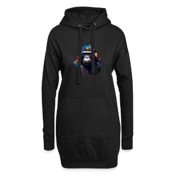Gorille Abstrait n°2 - Sweat-shirt à capuche long Femme - noir - Devant