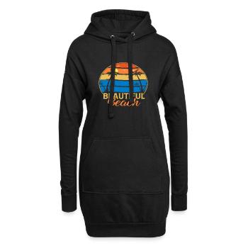 Beautiful Beach - Hoodie-Kleid - Schwarz - Vorne