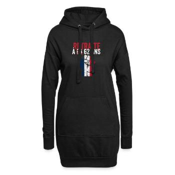 retraite à 62 ans Grève 2023 anti retraite à 64 an - Sweat-shirt à capuche long Femme - noir - Devant