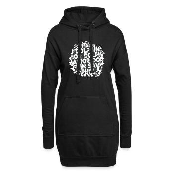 bass fishing tshirts boats marine life biological - Hoodie-Kleid - Schwarz - Vorne