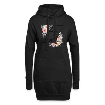 Team de la mariée floral - Sweat-shirt à capuche long Femme - noir - Devant