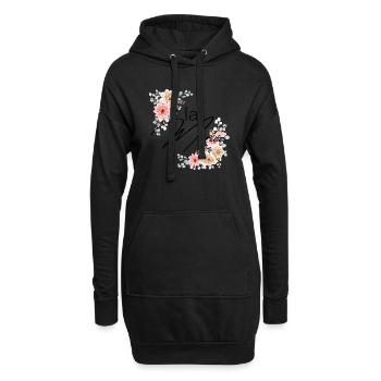 La mariée floral - Sweat-shirt à capuche long Femme - noir - Devant