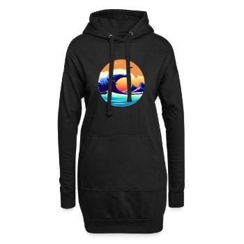 Surfer Planche de surf Surf Surf - Sweat-shirt à capuche long Femme - noir - Devant