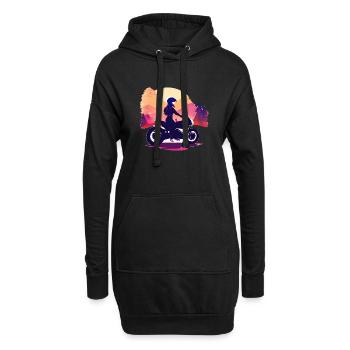 Motorrad Motorcross Motorradfan Motorradfahrer - Hoodie-Kleid - Schwarz - Vorne