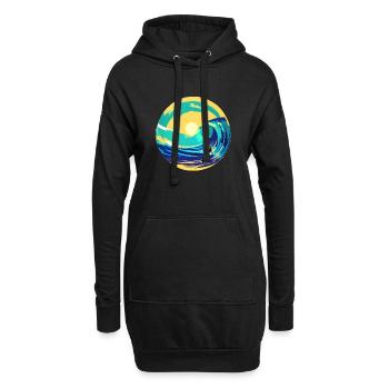 Surfer Planche de surf Surf Surf - Sweat-shirt à capuche long Femme - noir - Devant