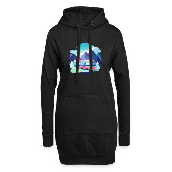 Caravane Camp Camping Tentes cadeaux Camping-car - Sweat-shirt à capuche long Femme - noir - Devant