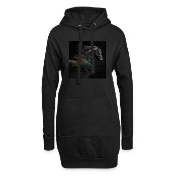 Cheval fougueux n°6 - Sweat-shirt à capuche long Femme - noir - Devant