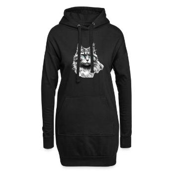 Chaton Propriétaire Chat Chat Domestique Chat - Sweat-shirt à capuche long Femme - noir - Devant