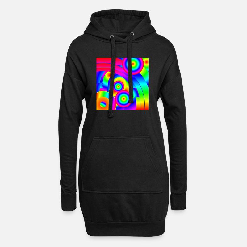 Abstract Comet - Hoodie Dress - black