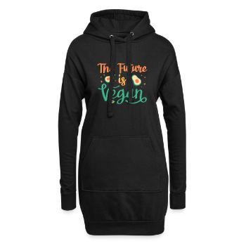 L'avenir est végétalien - Sweat-shirt à capuche long Femme - noir - Devant