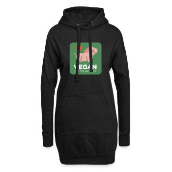 Vegan pour les animaux - Sweat-shirt à capuche long Femme - noir - Devant