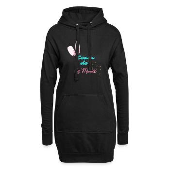 "Team La Mariée Lapin" - Pour un mariage adorable - Sweat-shirt à capuche long Femme - noir - Devant