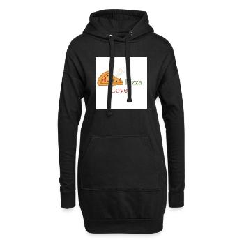Pizza Lover - Hoodie-Kleid - Schwarz - Vorne