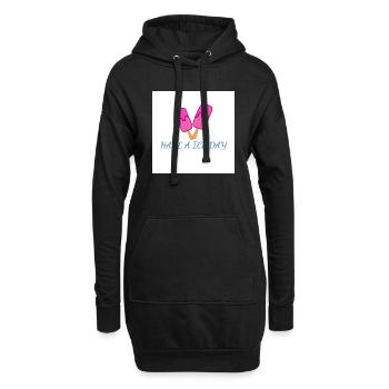 Bonne journée - Sweat-shirt à capuche long Femme - noir - Devant