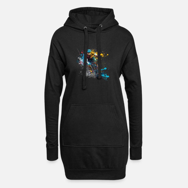 Radfahrer - Hoodie-Kleid - Schwarz