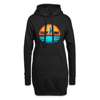 Surfender König - Hoodie-Kleid - Schwarz - Vorne