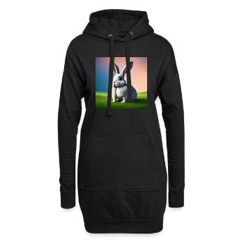 Lapin au coucher du soleil - Sweat-shirt à capuche long Femme - noir - Devant