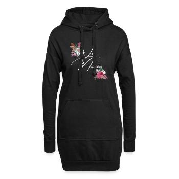 La mariée floral - Sweat-shirt à capuche long Femme - noir - Devant