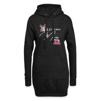 Future mariée floral - Sweat-shirt à capuche long Femme - noir - Devant