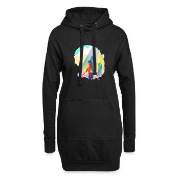Wandern Bergwandern Bergwanderer Wanderung - Hoodie-Kleid - Schwarz - Vorne