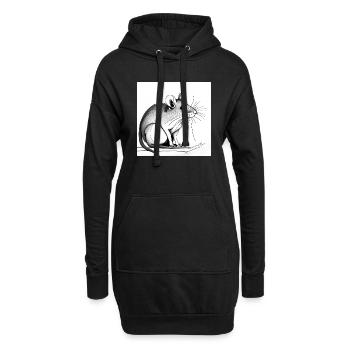 Ratte - Hoodie-Kleid - Schwarz - Vorne