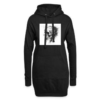 Crâne effrayant dans le style gothique et emo - Sweat-shirt à capuche long Femme - noir - Devant
