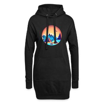 Camping Caravane Camping-car Gift Camp Tentes - Sweat-shirt à capuche long Femme - noir - Devant