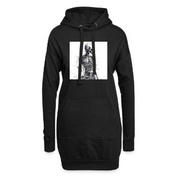 Squelette de crâne effrayant - Sweat-shirt à capuche long Femme - noir - Devant