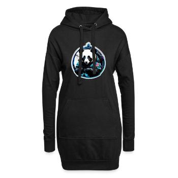 Panda Astronaut futuristisch - Hoodie-Kleid - Schwarz - Vorne