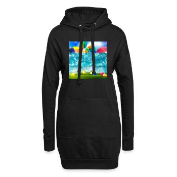 Enfants s’amusant pendant une journée ensoleillée - Sweat-shirt à capuche long Femme - noir - Devant