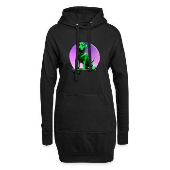 Labrador Hunde Skaten Hundebesitzer Skateboard - Hoodie-Kleid - Schwarz - Vorne