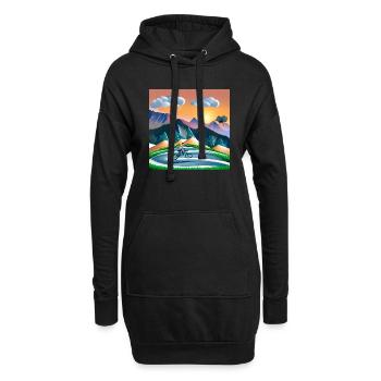 bicycle in sunny mountains - Hoodie Dress - black - Front