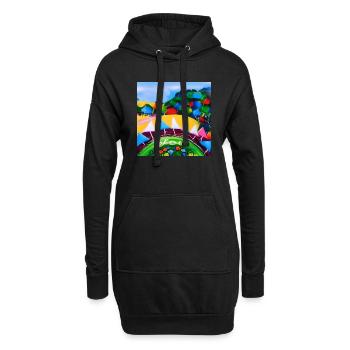 Kind mit dem Pastellrad in den Bergen während der SU - Hoodie-Kleid - Schwarz - Vorne