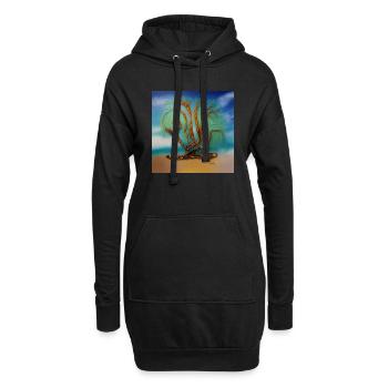 Alter Baum im Sommer - Hoodie-Kleid - Schwarz - Vorne