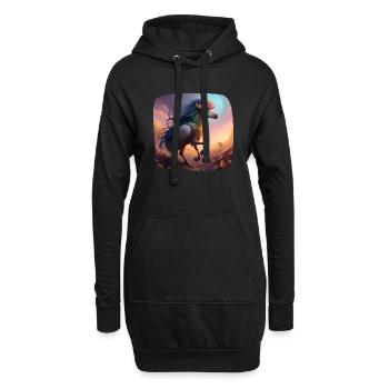 Mythische Hybrid Fantasie Kreatur - Hoodie-Kleid - Schwarz - Vorne