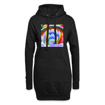 Regenbogen im Winter - Hoodie-Kleid - Schwarz - Vorne