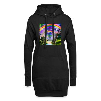Arc-en-ciel au printemps - Sweat-shirt à capuche long Femme - noir - Devant