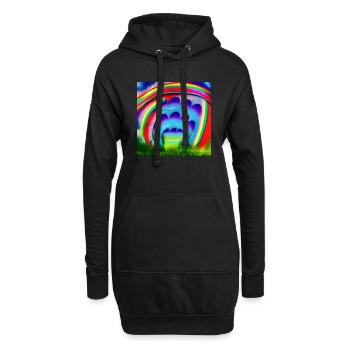 Bel arc-en-ciel - Sweat-shirt à capuche long Femme - noir - Devant