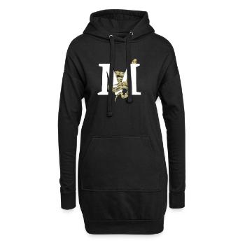 Buchstabe m Schlange - Hoodie-Kleid - Schwarz - Vorne