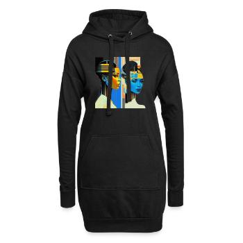 La vision futuriste de Klimt - Sweat-shirt à capuche long Femme - noir - Devant