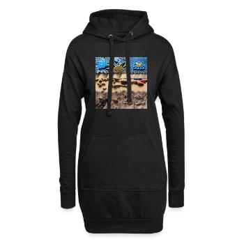 Plage ensoleillée - Sweat-shirt à capuche long Femme - noir - Devant