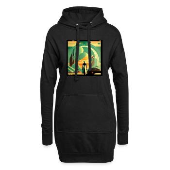 Horizonte der Zukunft - Hoodie-Kleid - Schwarz - Vorne