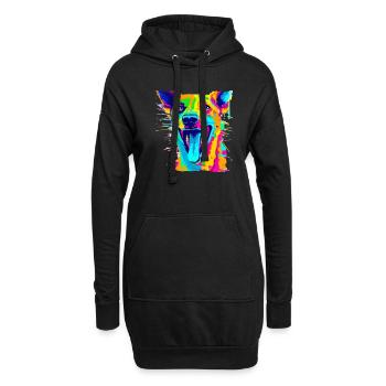 Sommer - Hoodie-Kleid - Schwarz - Vorne