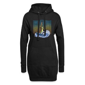 Windsurfen - Hoodie-Kleid - Schwarz - Vorne
