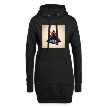 Space Dreieck - Hoodie-Kleid - Schwarz - Vorne
