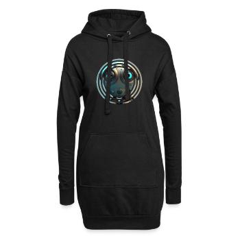 Dans le robot - Sweat-shirt à capuche long Femme - noir - Devant